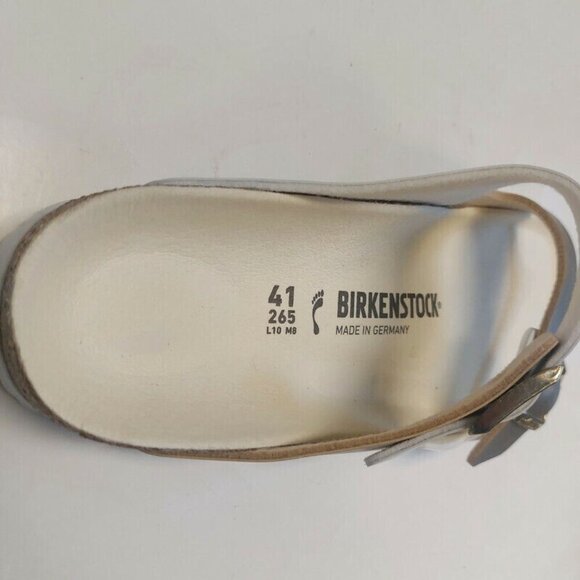 Birkenstock Arizona Split Birko-Flor Womens 10 Mens 8 Sandals Gold White EU 41 - Picture 8 of 9
